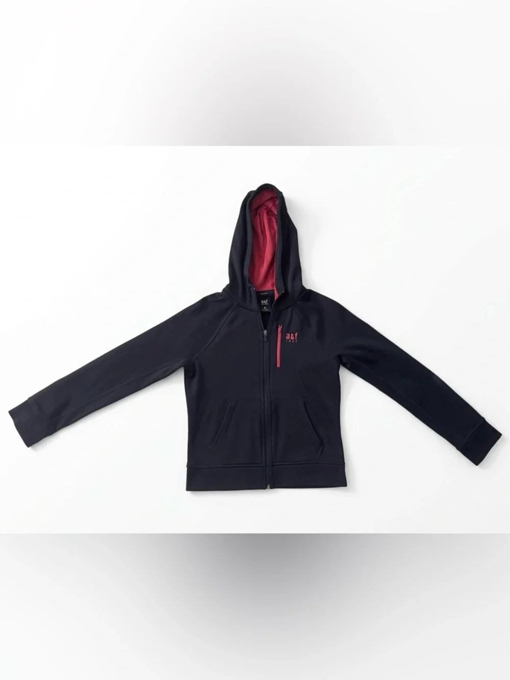 Abercrombie & Fitch Navy Zip Hoodie with Red Accents - Women - Picture 3 of 11